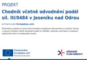 Chodník včetně odvodnění podél sil. III/0484 v Jeseníku nad Odrou 1